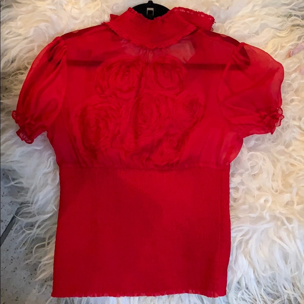 Bebe Sexy Red Blouse